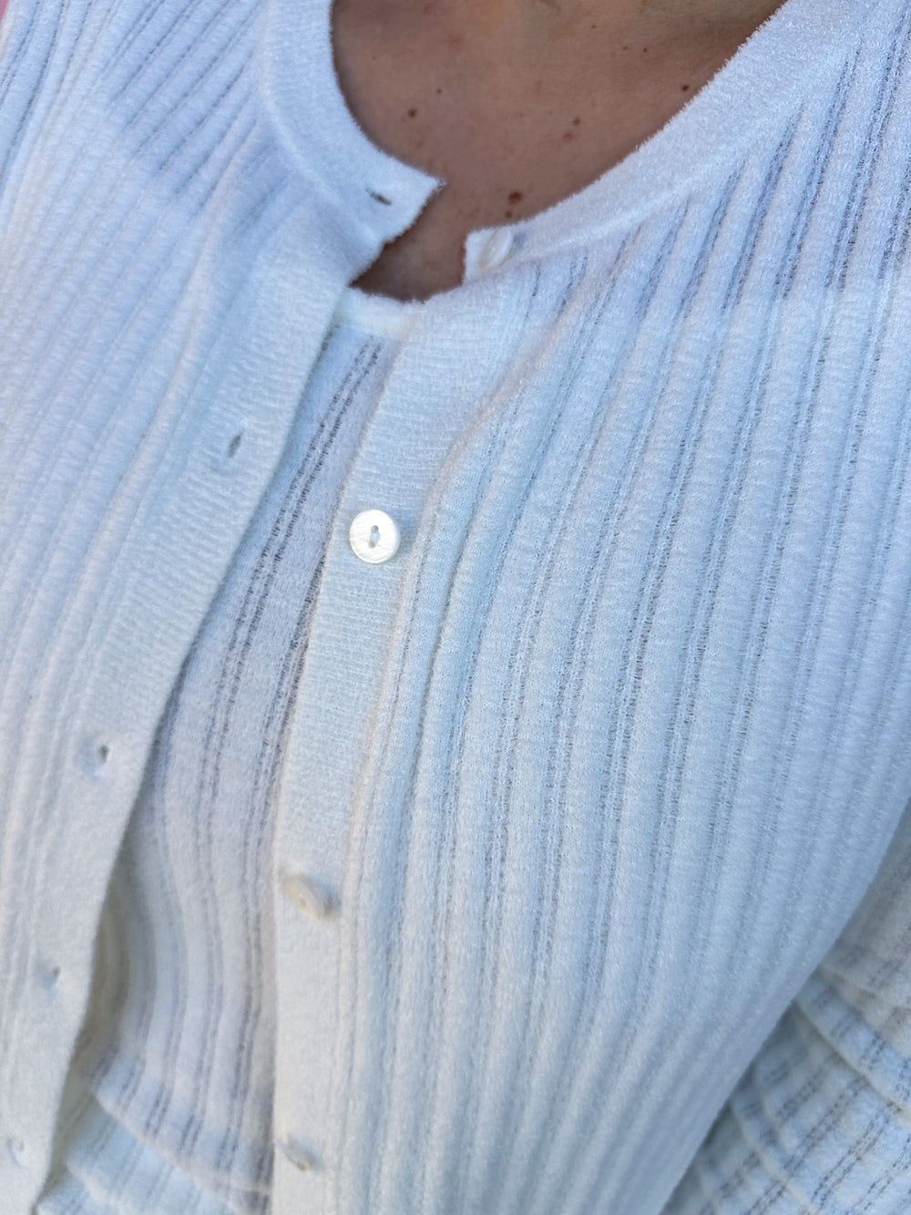 Barefoot Dreams | CozyChic Ultra Lite Ribbed Button Cardigan - Pearl