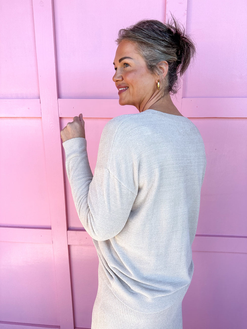 Barefoot Dreams | CozyChic Ultra Lite Drop Shoulder Pullover - Stone