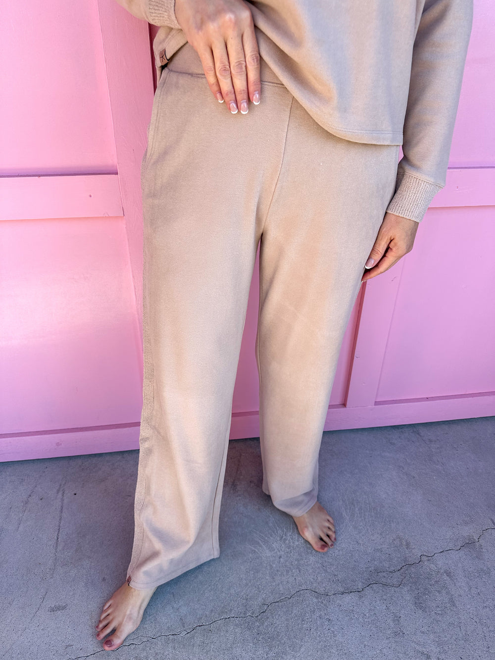 Barefoot Dreams | Malibu Collection Fleece Mix Pant - Willow