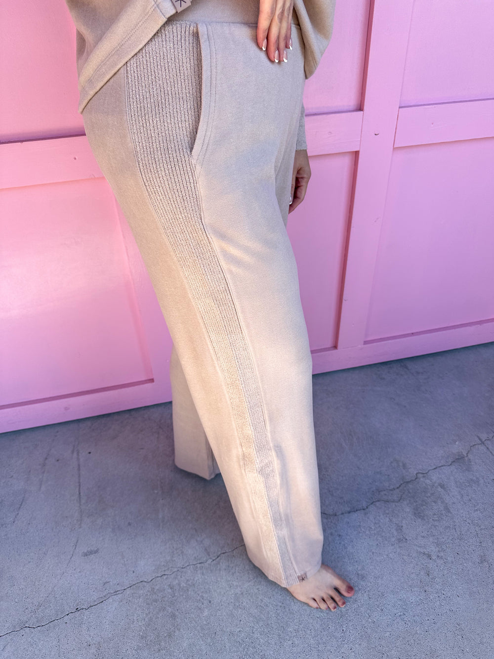 Barefoot Dreams | Malibu Collection Fleece Mix Pant - Willow