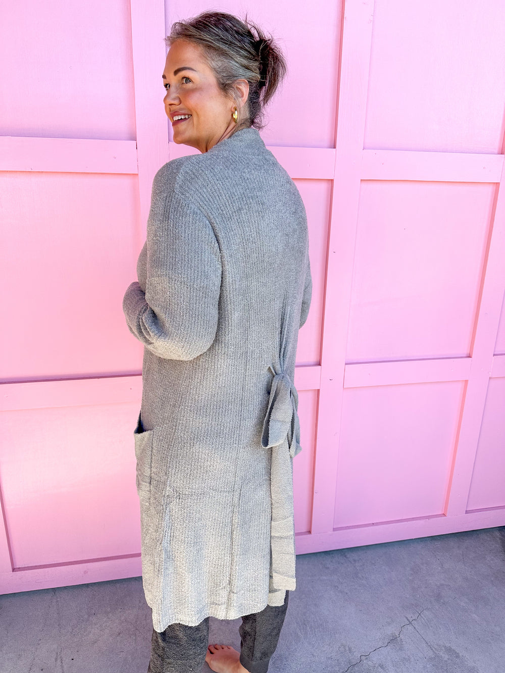 Barefoot Dreams | CozyChic Lite Ribbed Robe - Dove Grey