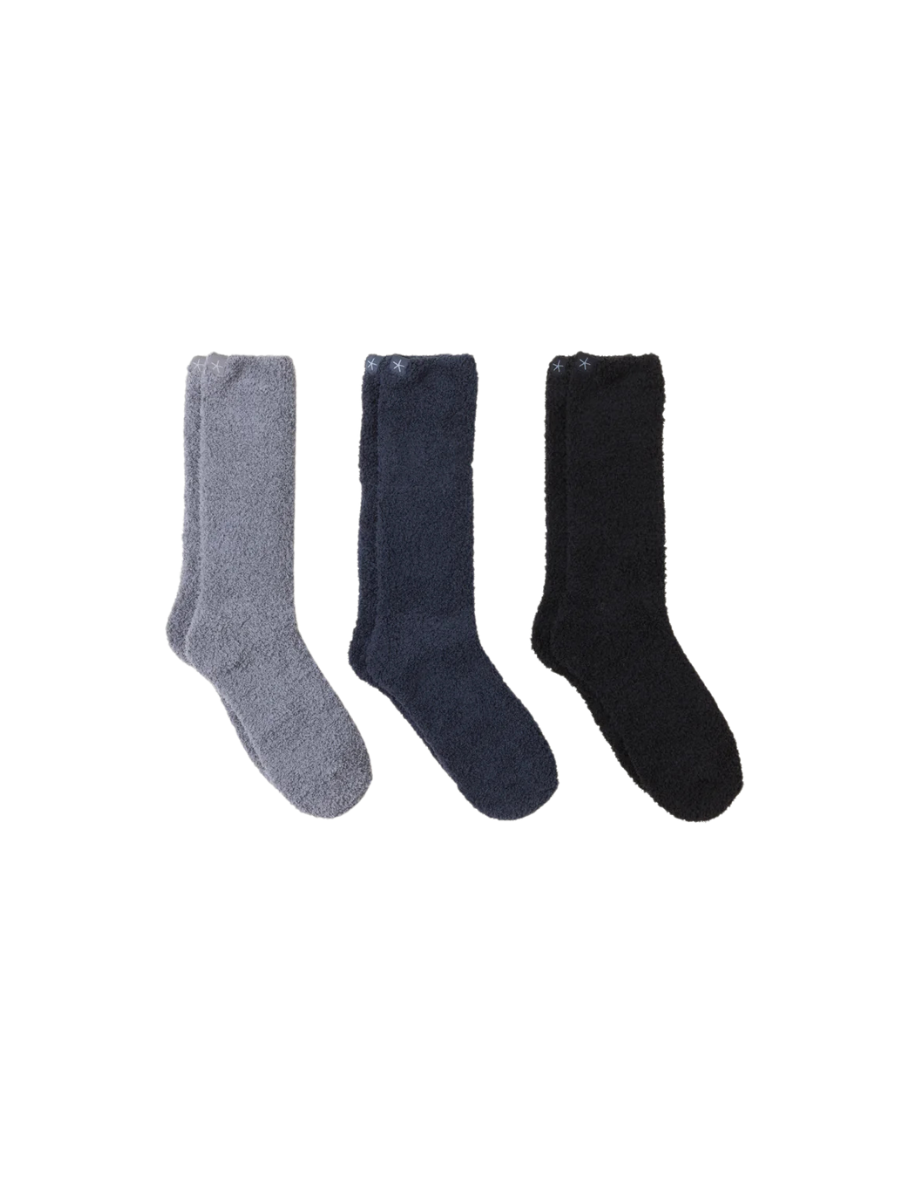 Barefoot Dreams | CozyChic 3 Pair Sock Set - Black Multi