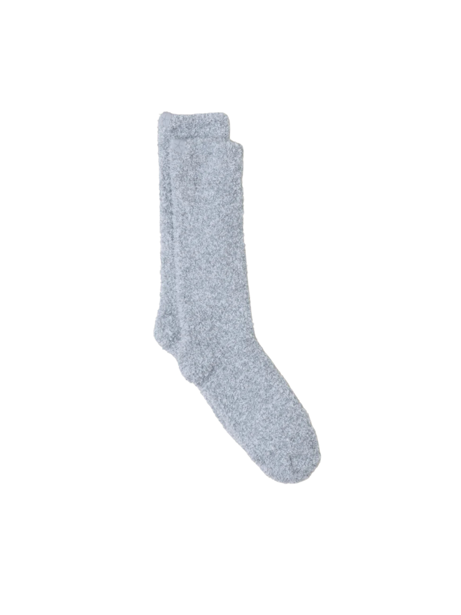 Barefoot Dreams | YOUTH CozyChic Heathered Sock - Ocean/White