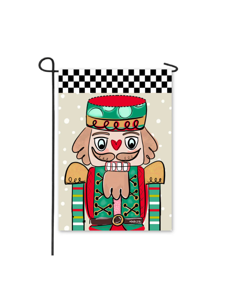 Baxter & Me | Checkered Nutcracker Garden Flag