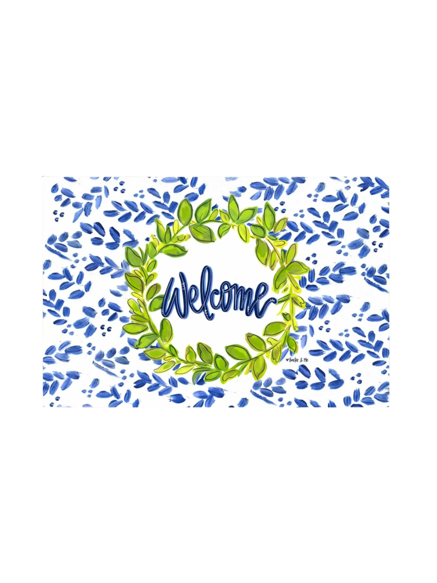 Baxter & Me | Willow & Green Welcome Rug Floor Mat