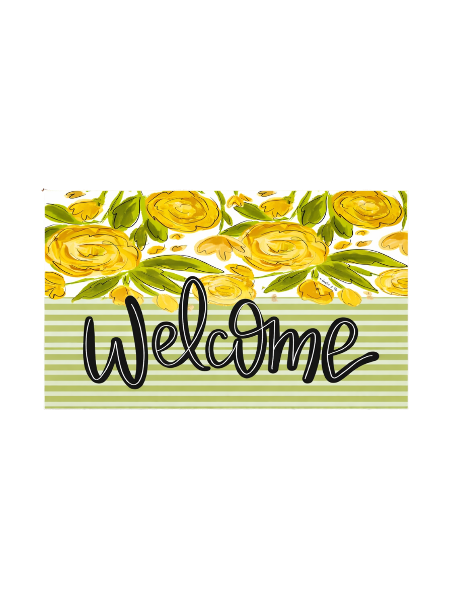 Baxter & Me | Welcome Sunny Petals Rug Floor Mat