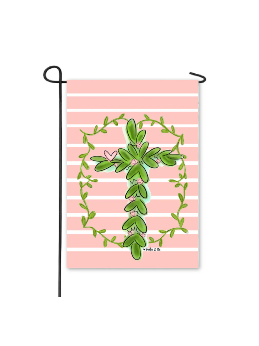 Baxter & Me | Pretty Pink Cross Garden Flag