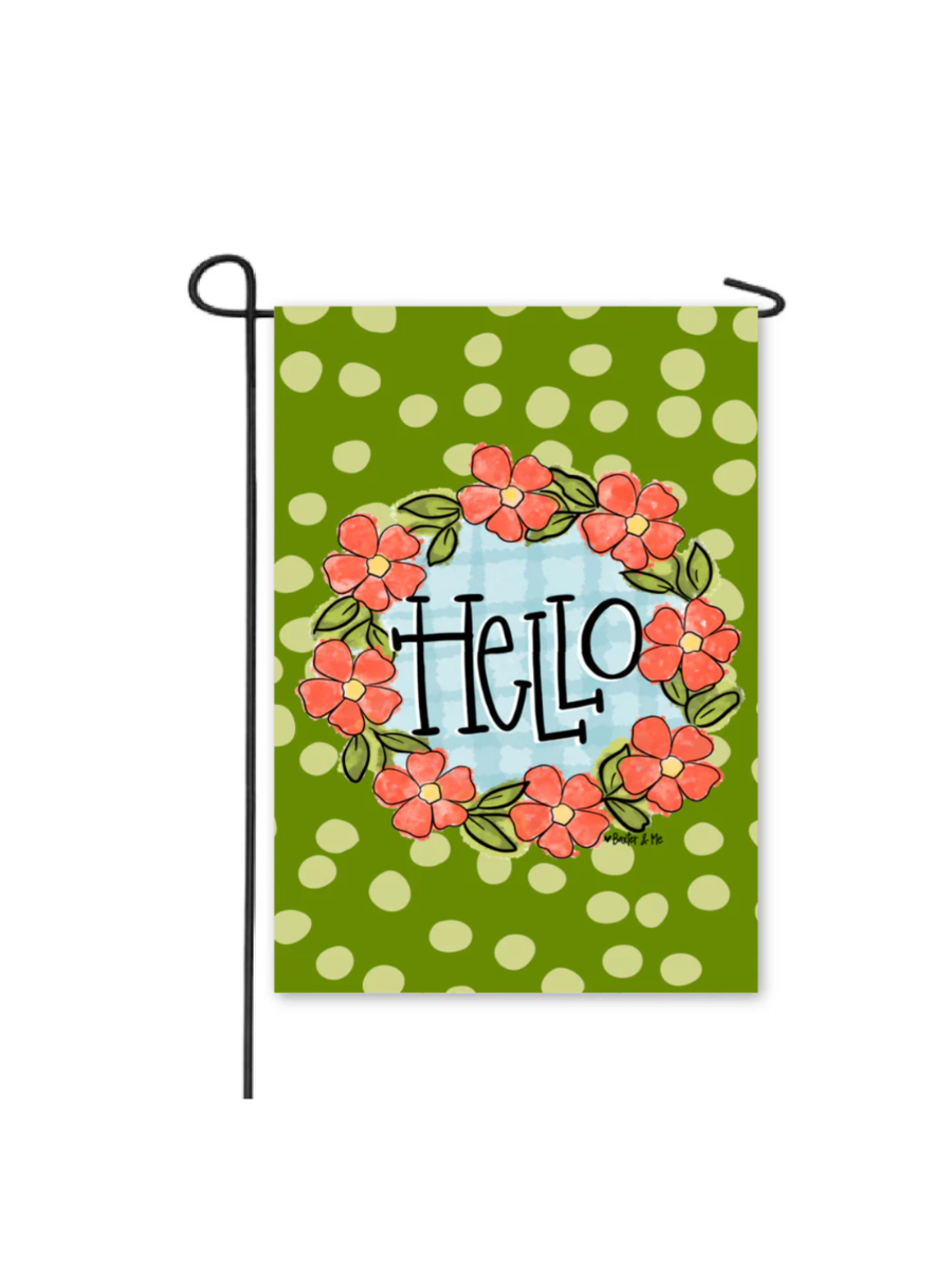 Baxter & Me | Green Coral Floral Garden Flag