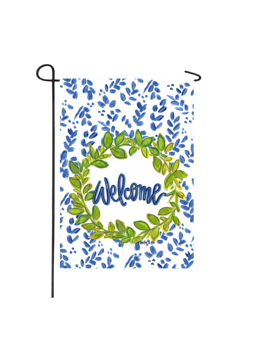 Baxter & Me | Willow & Green Welcome Garden Flag
