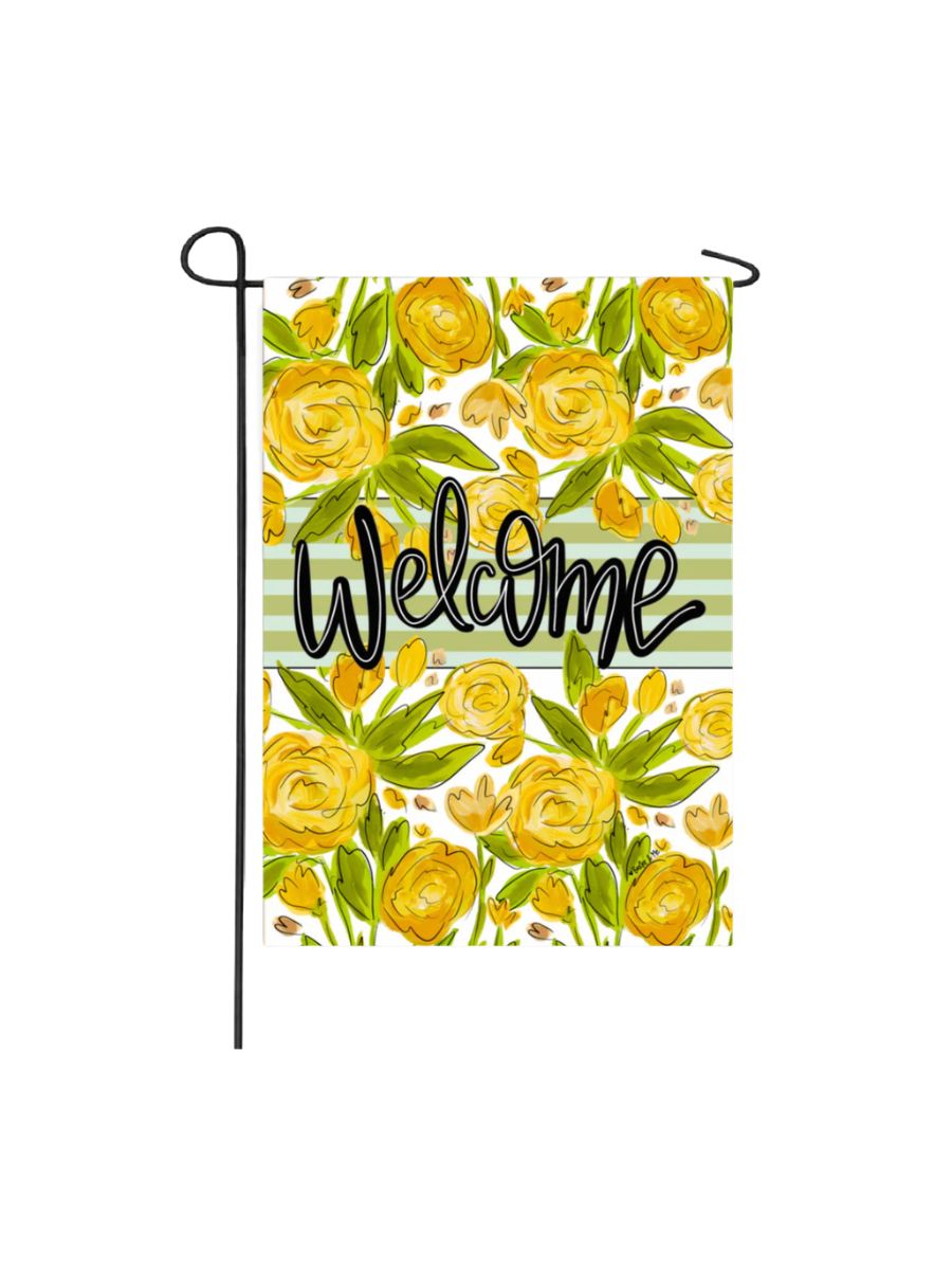 Baxter & Me | Welcome Sunny Petals Garden Flag