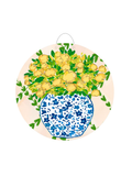 Baxter & Me | Yellow Floral in Blue Willow Door Hanger