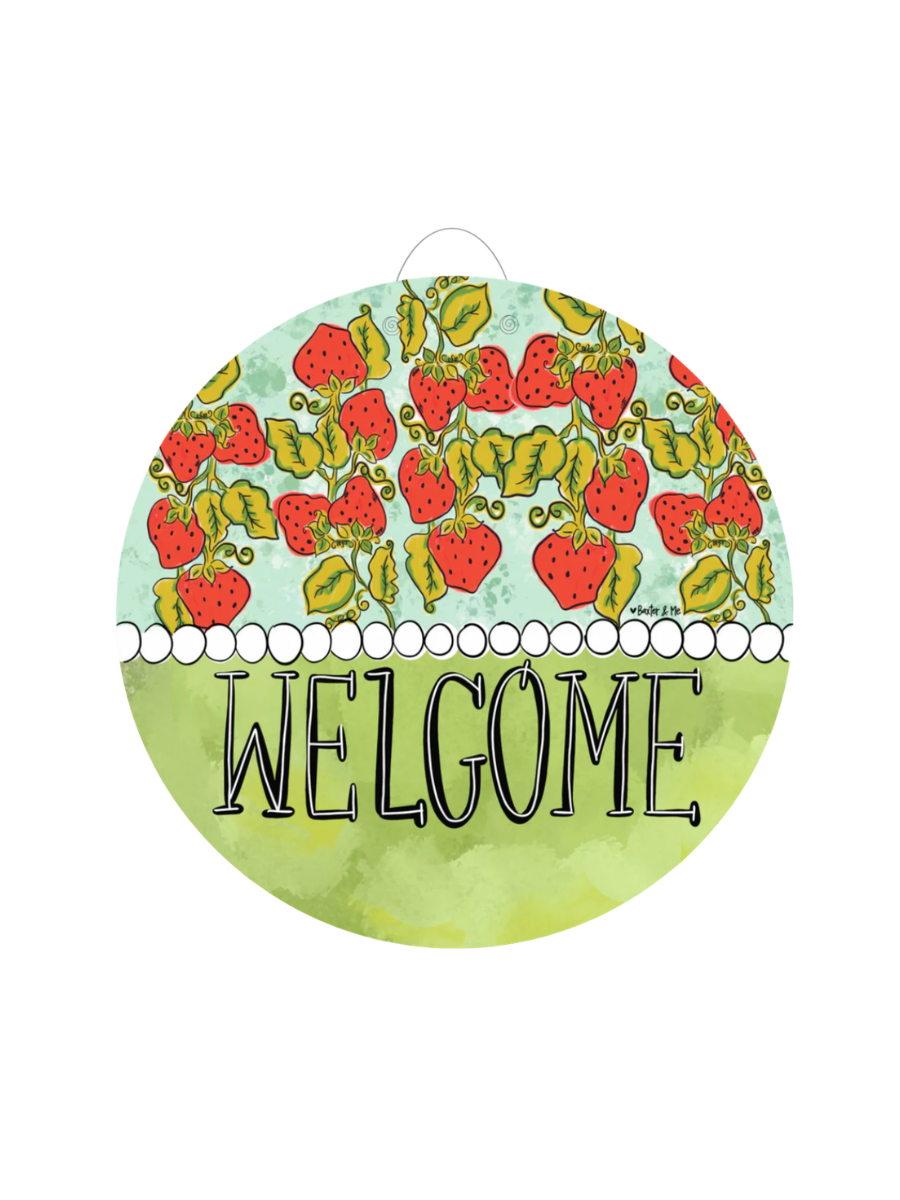 Baxter & Me | Welcome Strawberry Patch Door Hanger