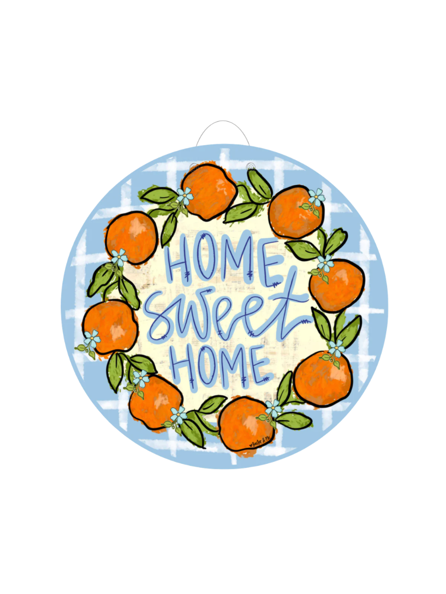 Baxter & Me | Home Sweet Home Orange Wreath Door Hanger