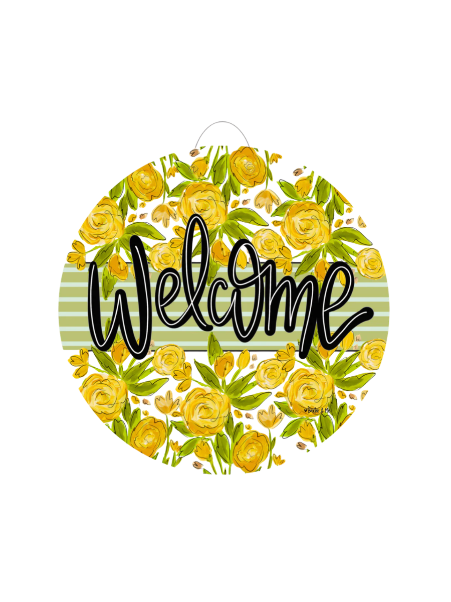 Baxter & Me | Welcome Sunny Petals Door Hanger