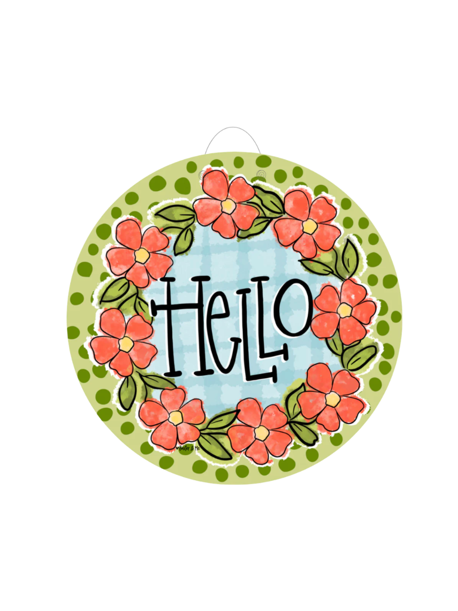 Baxter & Me | Green Coral Floral Door Hanger