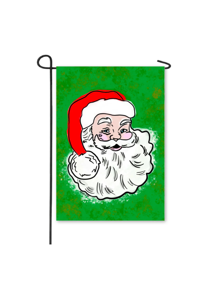 Baxter & Me | Traditional Santa Garden Flag Green/Red