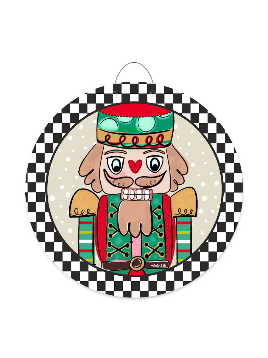 Baxter & Me | Checkered Nutcracker Door Hanger