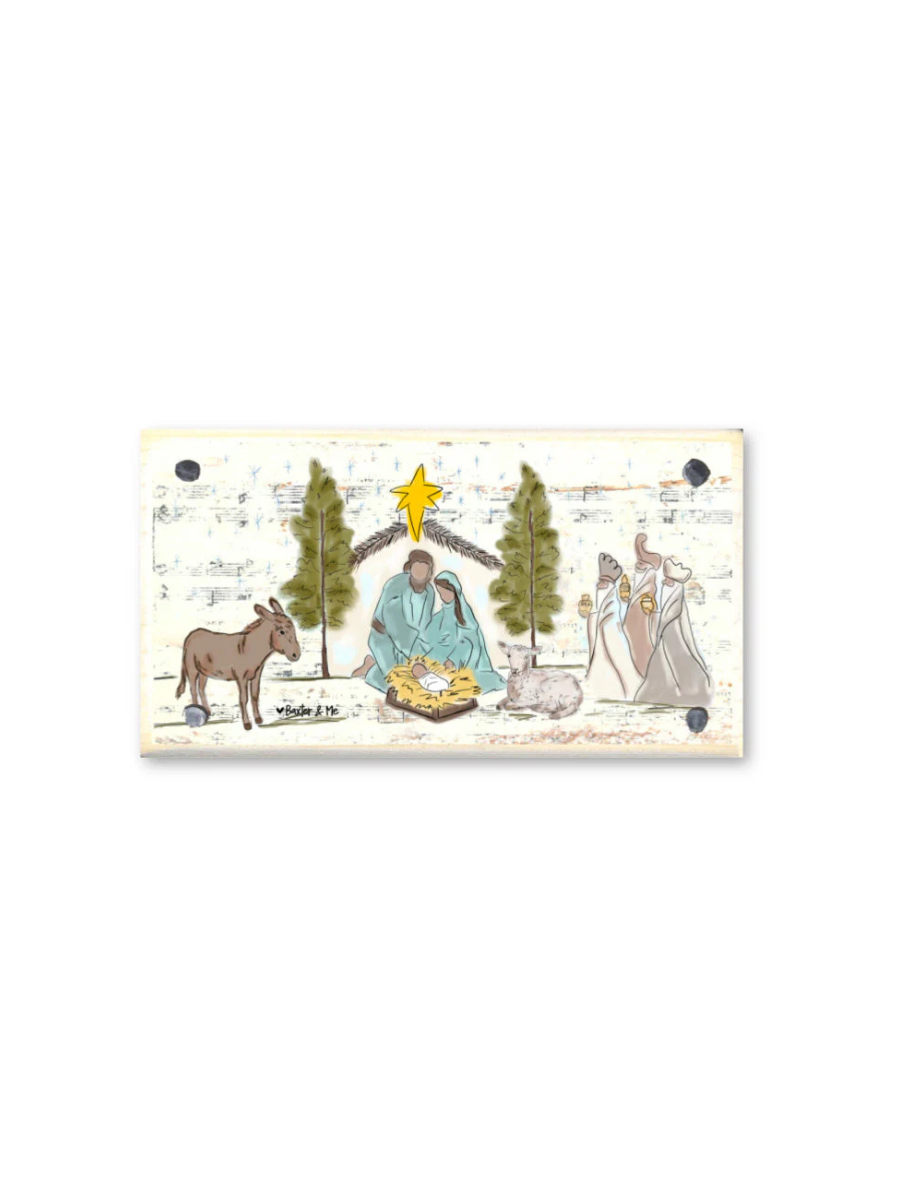 Baxter & Me | Starry Night Nativity Happy Block