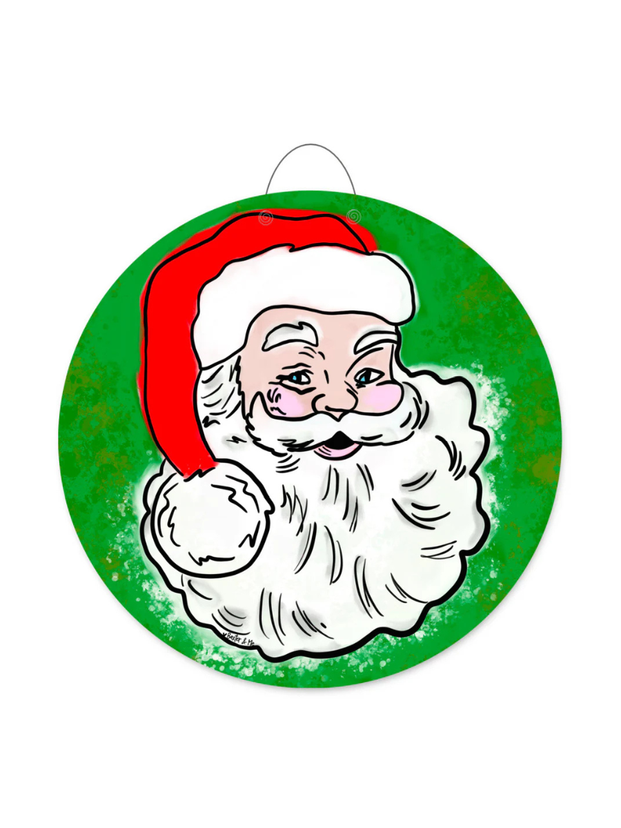 Baxter & Me | Traditional Santa Door Hanger Green/Red