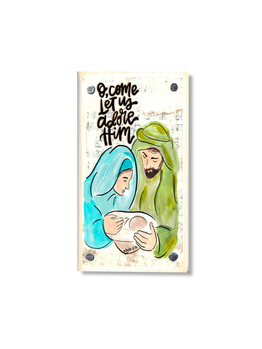 Baxter & Me | Oh Come Let Us Adore Him Nativity Happy Block