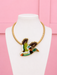 Beaded Mallard Statement Necklace Gold Boutique Waterfowl Hunting
