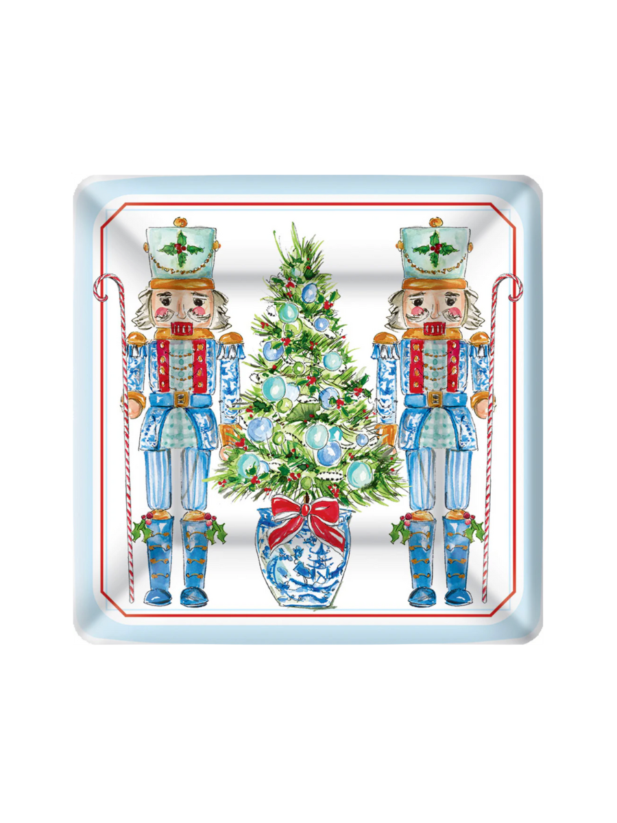 Blue Nutcrackers Square Dessert Plate home decor entertaining gift jincy's