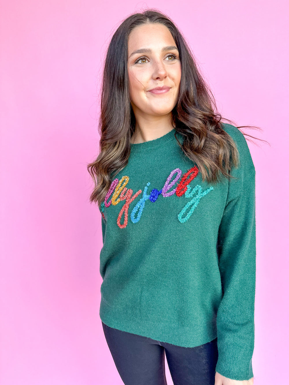 Tinsel Holly Jolly Sweater - Green