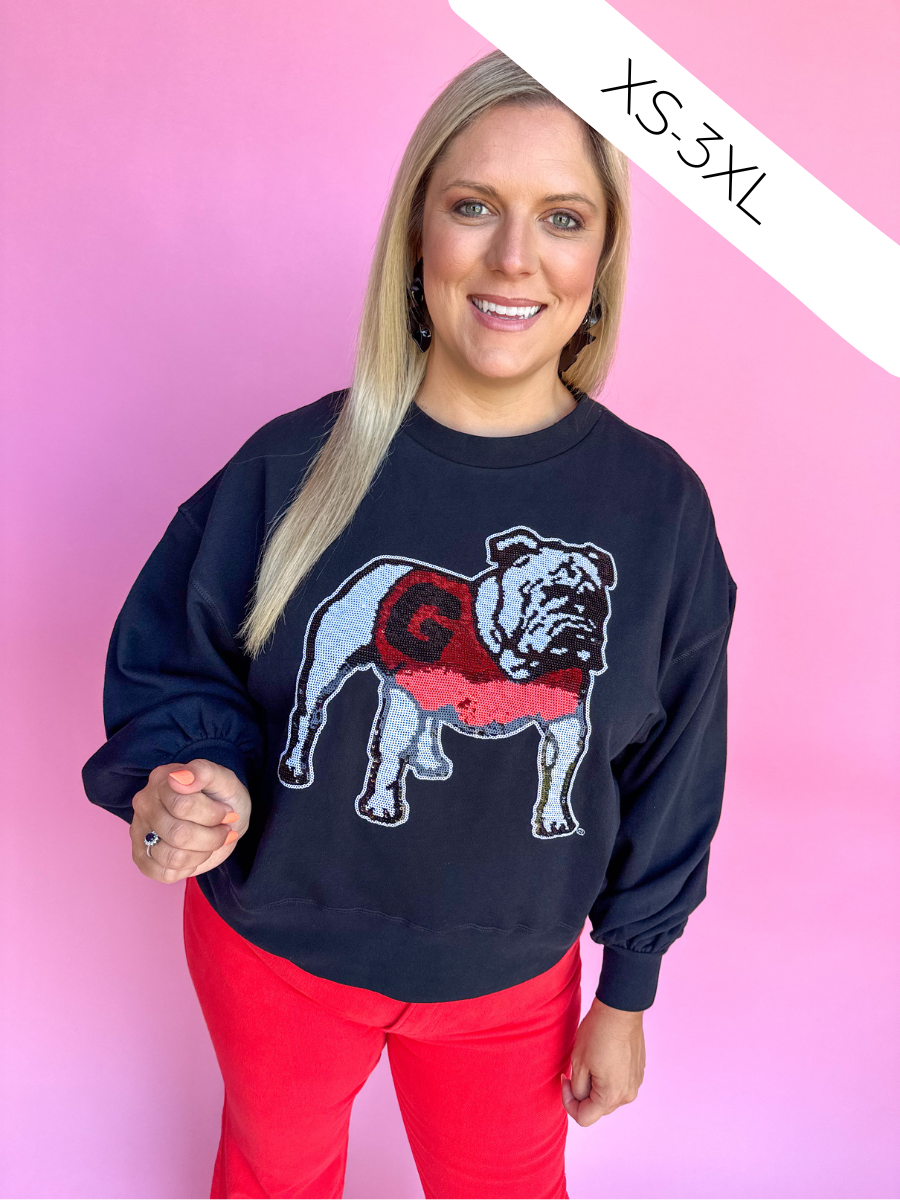 Stewart Simmons | Sequin Bulldog Balloon Sweatshirt