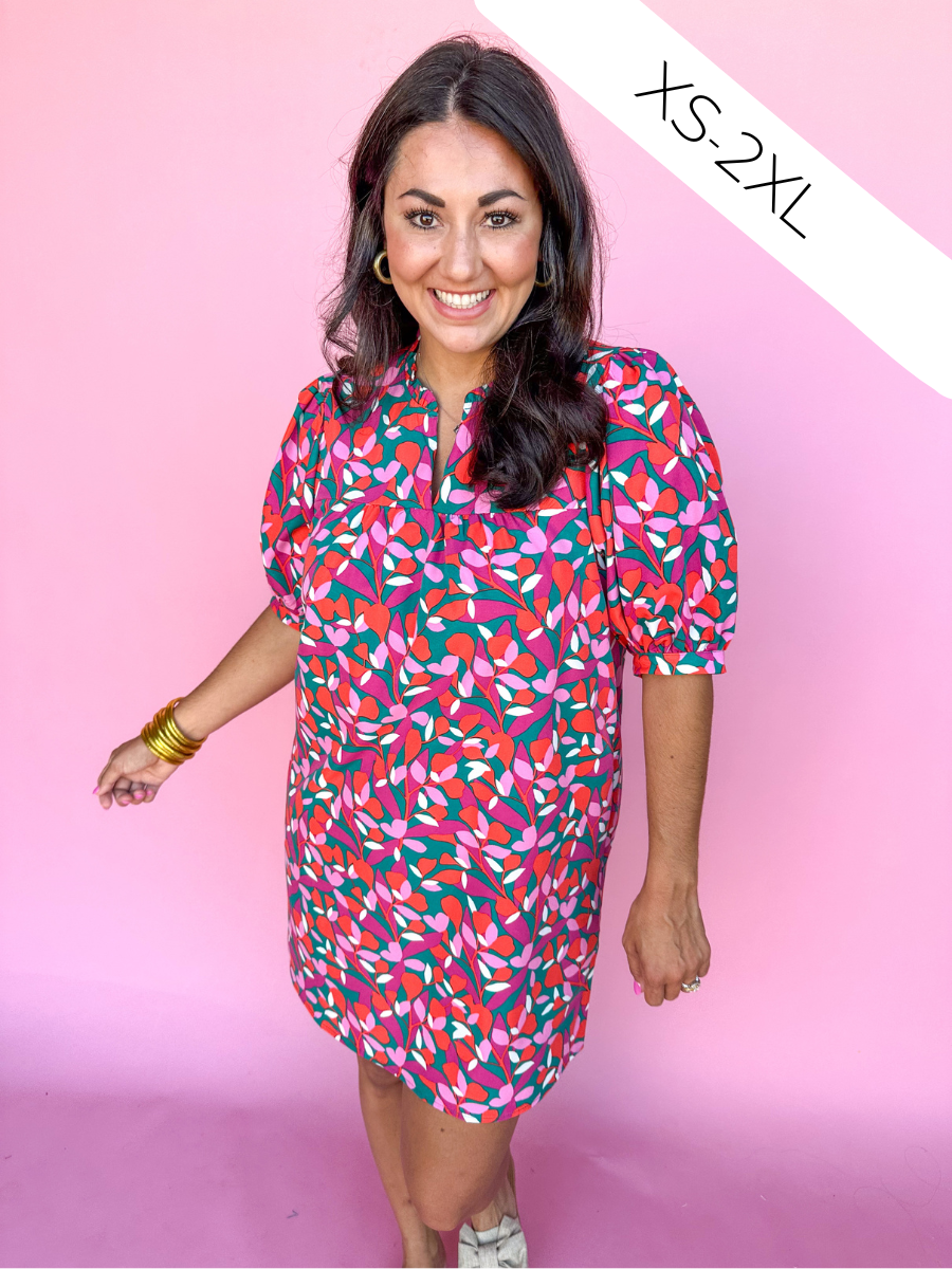 Michelle McDowell | Maggie Dress - Leaf It To Me Pink