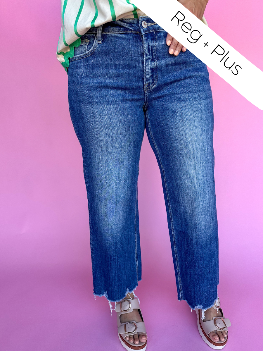 LOVERVET | Mesmerizes Mid Rise Wide Leg Jean