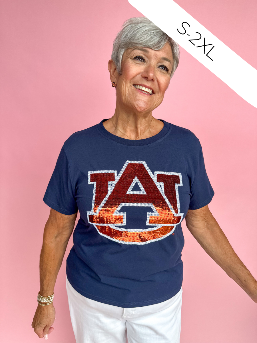 Stewart Simmons | Auburn Sequin Tee