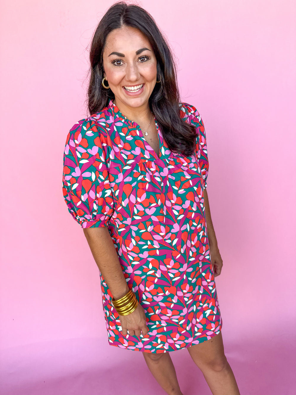 Michelle McDowell | Maggie Dress - Leaf It To Me Pink