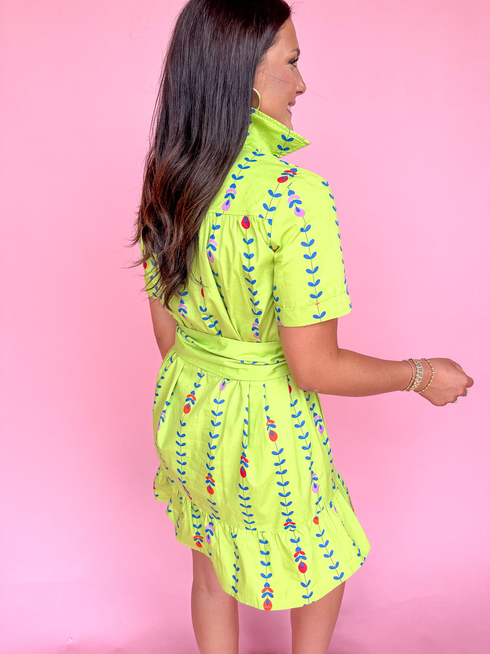 KARLIE | Mod Floral Pocket Shirt Dress