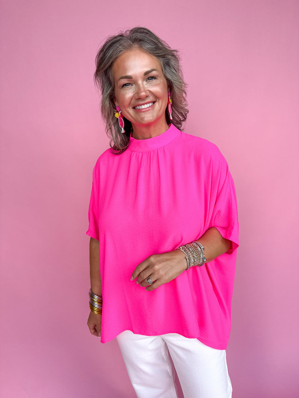 Radiate Happiness Top - Hot Pink