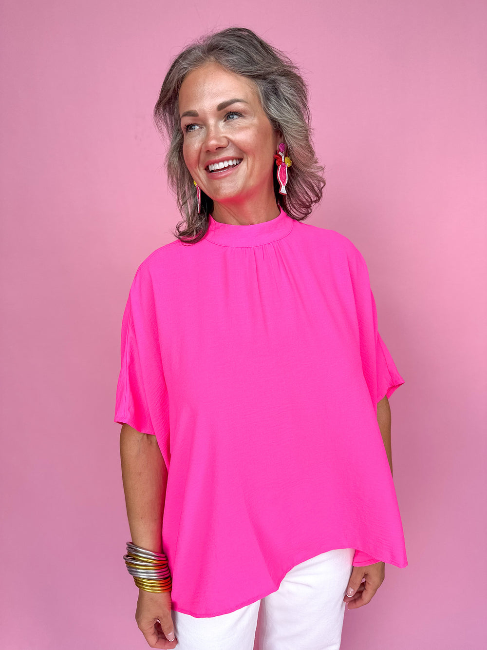 Radiate Happiness Top - Hot Pink