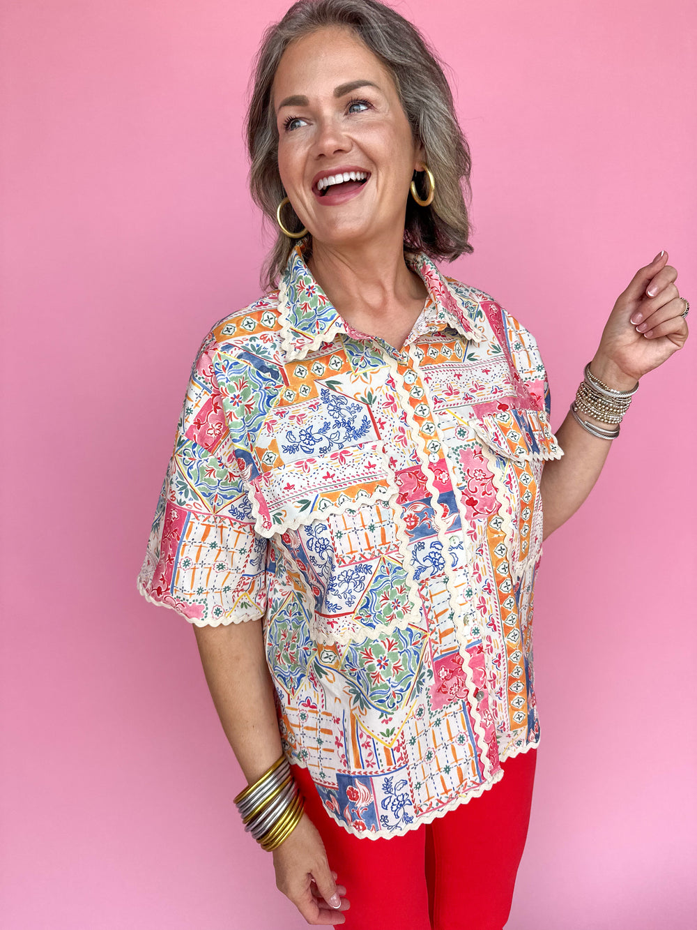 Coastal Brunch Top - Pink