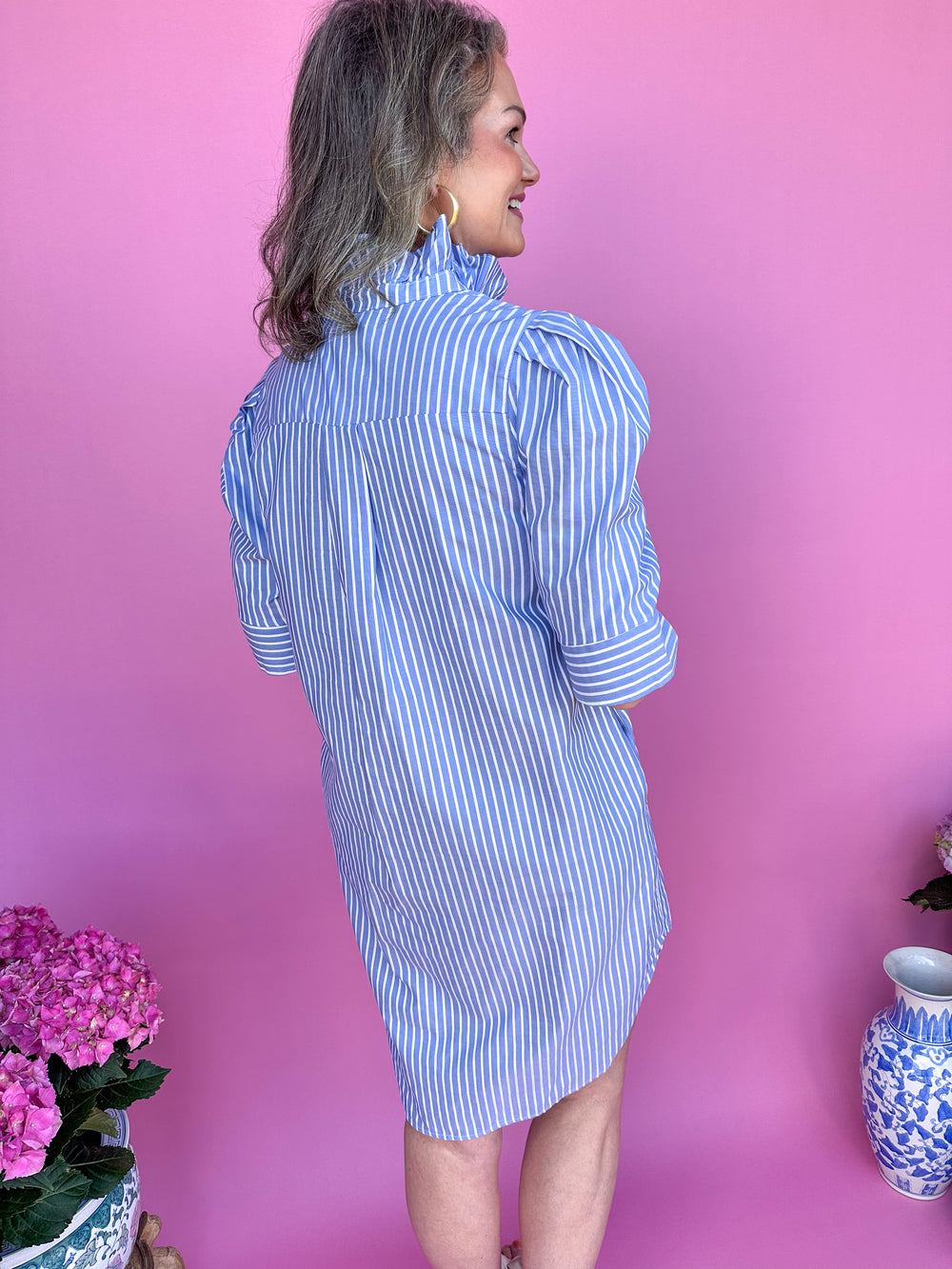 ADRIENNE | Callie Dress - Denim Stripe