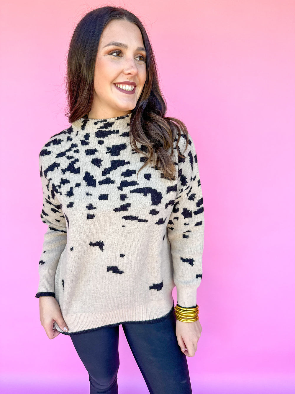 Nights By The Fire Sweater - Black/Taupe