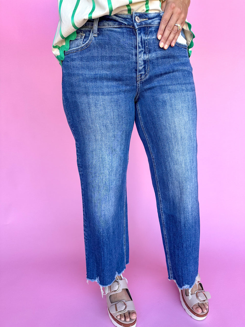 LOVERVET | Mesmerizes Mid Rise Wide Leg Jean