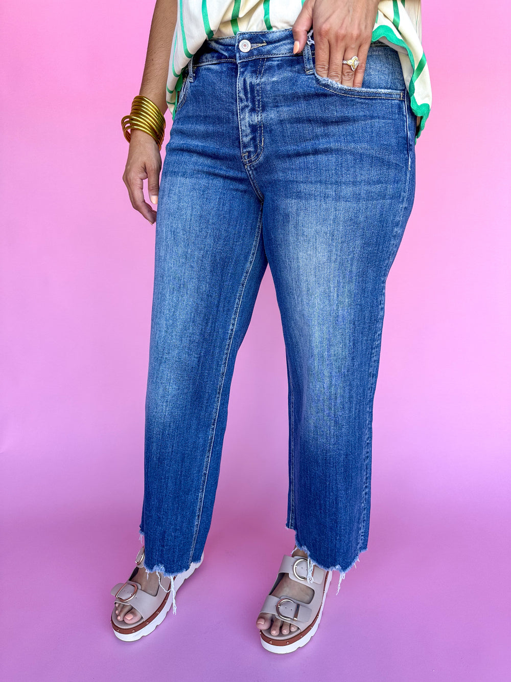 LOVERVET | Mesmerizes Mid Rise Wide Leg Jean