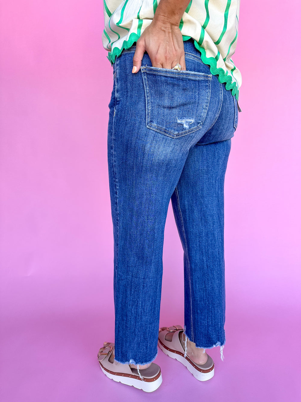 LOVERVET | Mesmerizes Mid Rise Wide Leg Jean