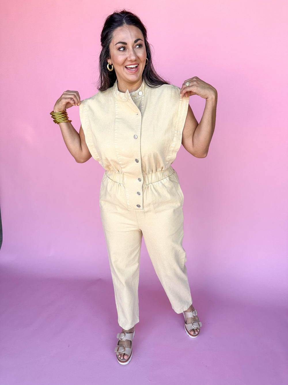 Happy Harmony Jumpsuit - Taupe