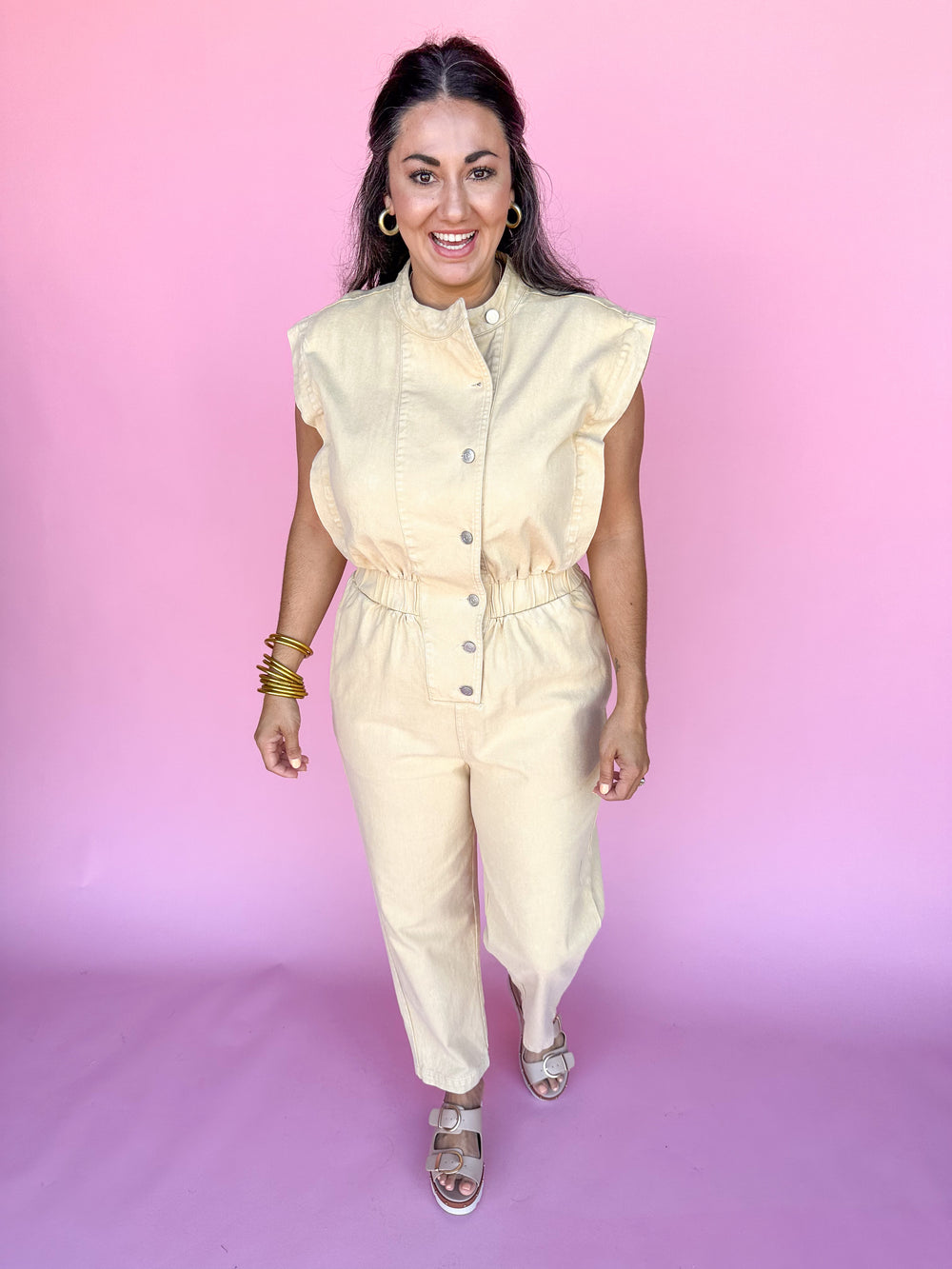 Happy Harmony Jumpsuit - Taupe