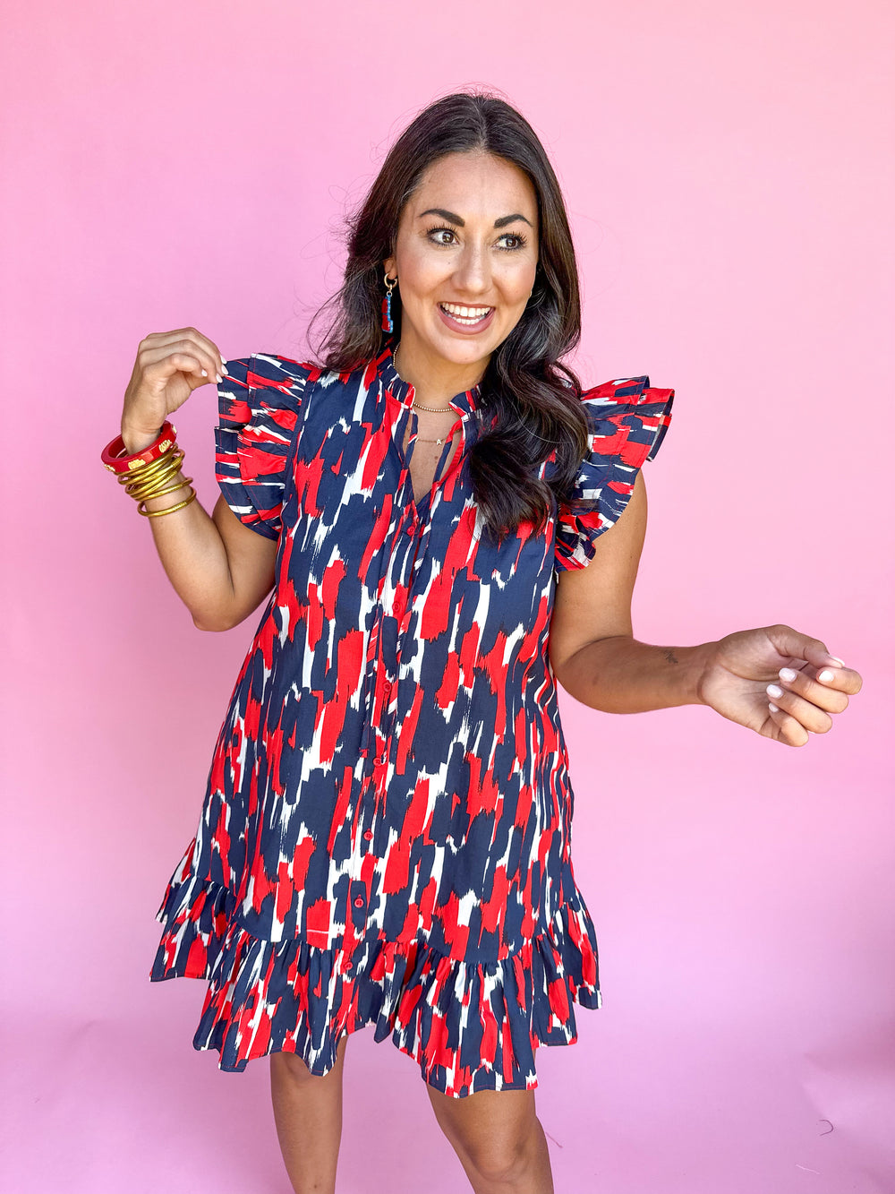 Michelle McDowell | Abby Dress - Tailgate Time Red/Blue