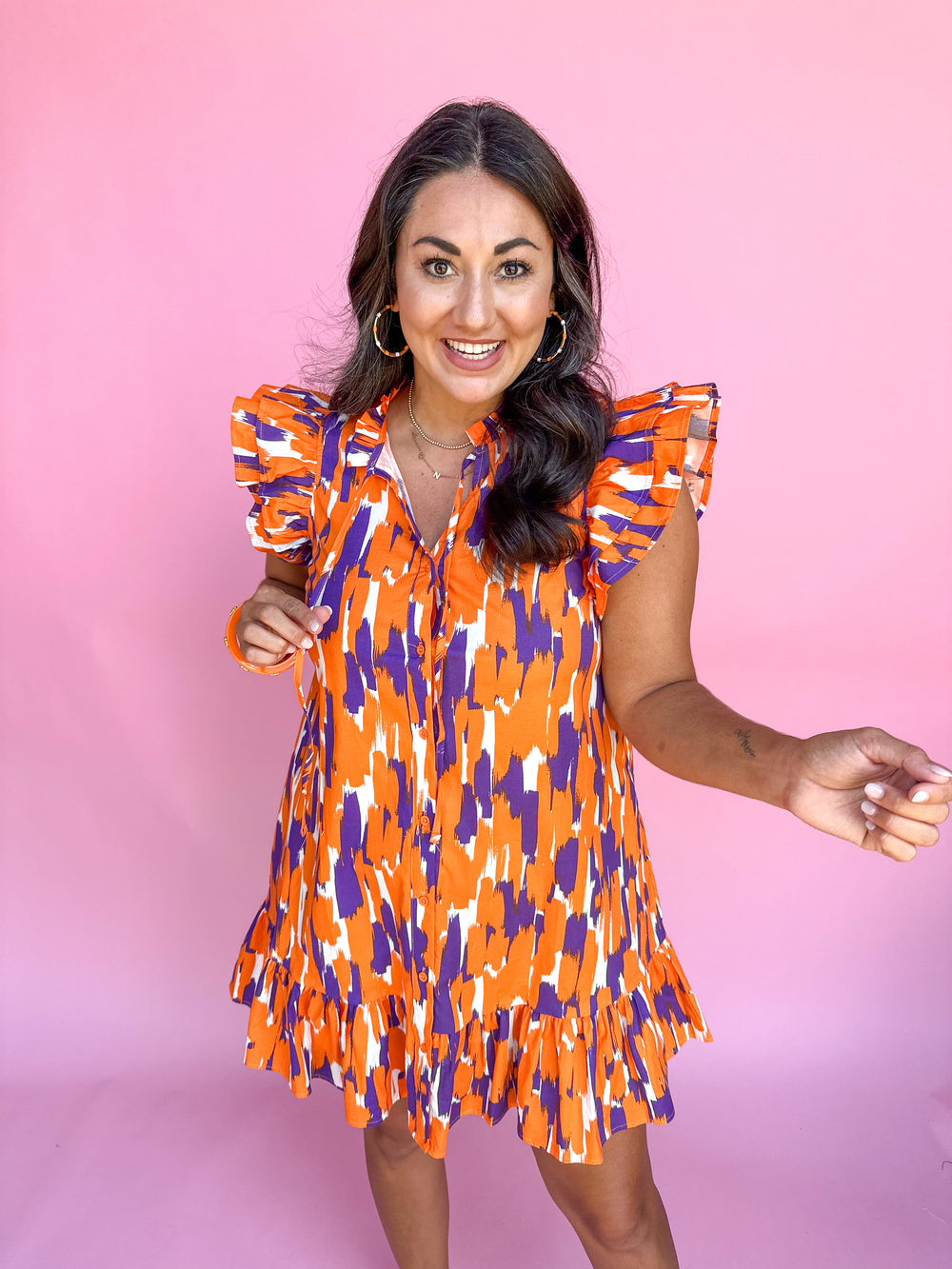 Michelle McDowell | Abby Dress - Tailgate Time Purple/Orange