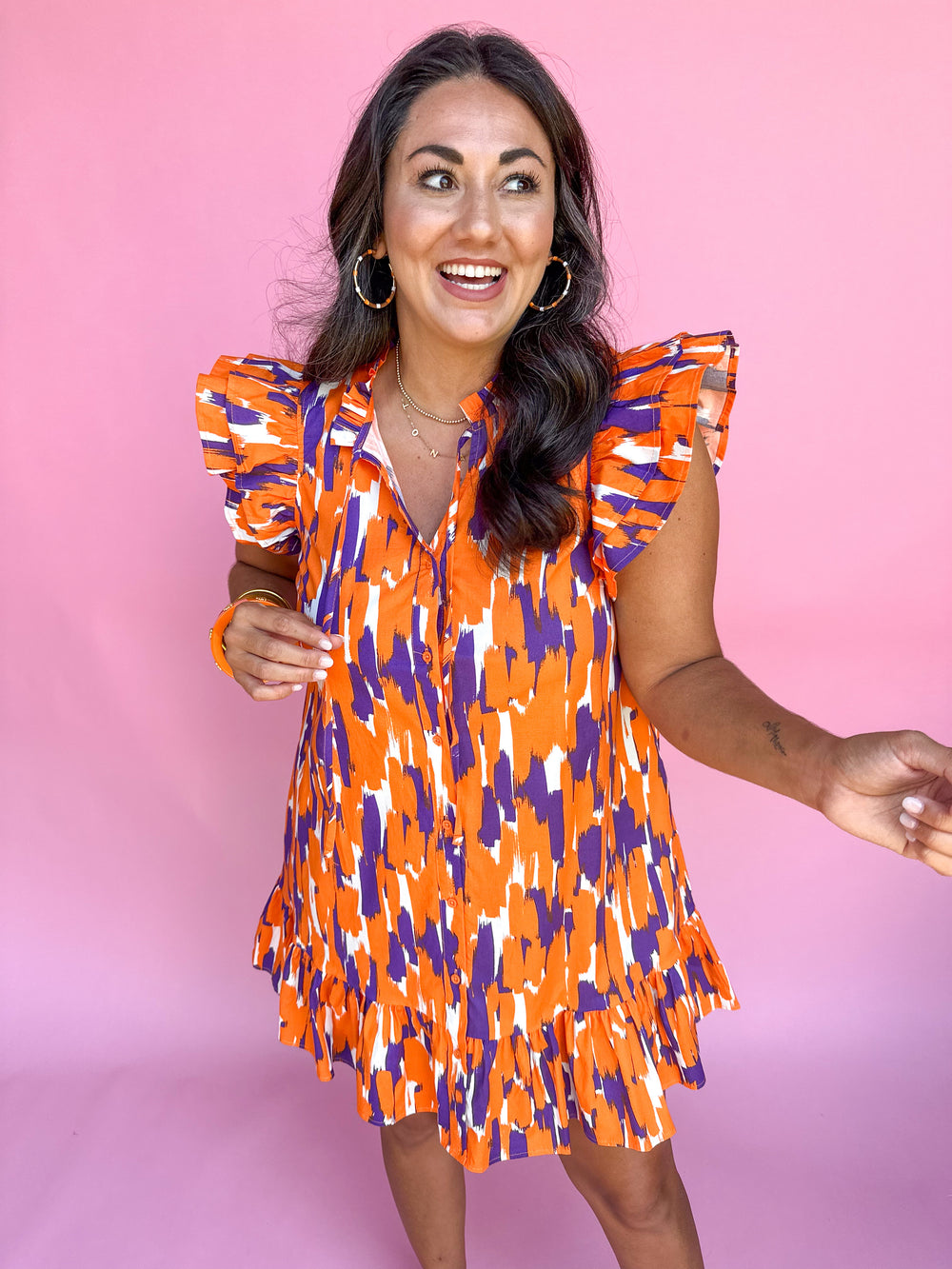 Michelle McDowell | Abby Dress - Tailgate Time Purple/Orange