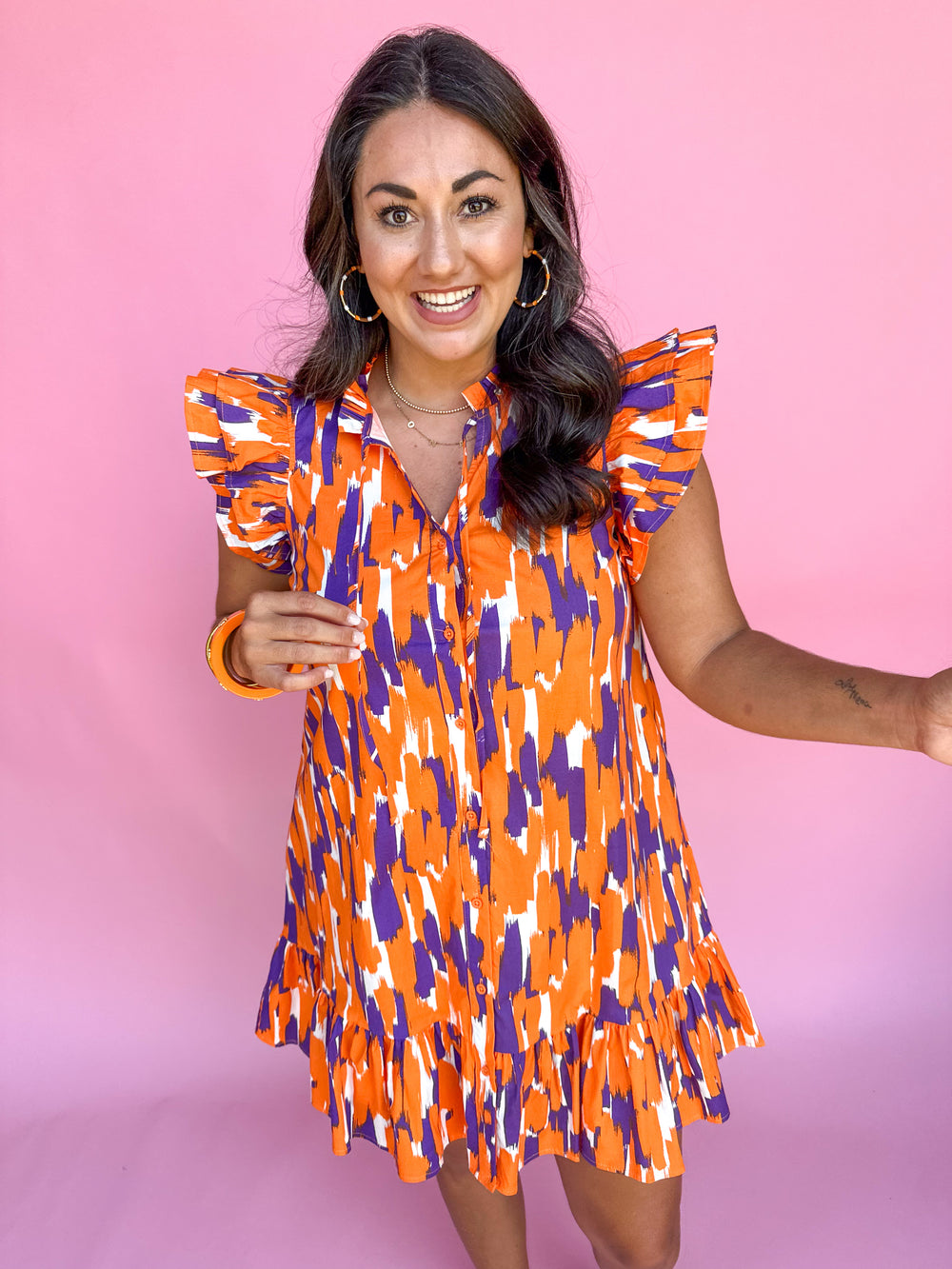 Michelle McDowell | Abby Dress - Tailgate Time Purple/Orange