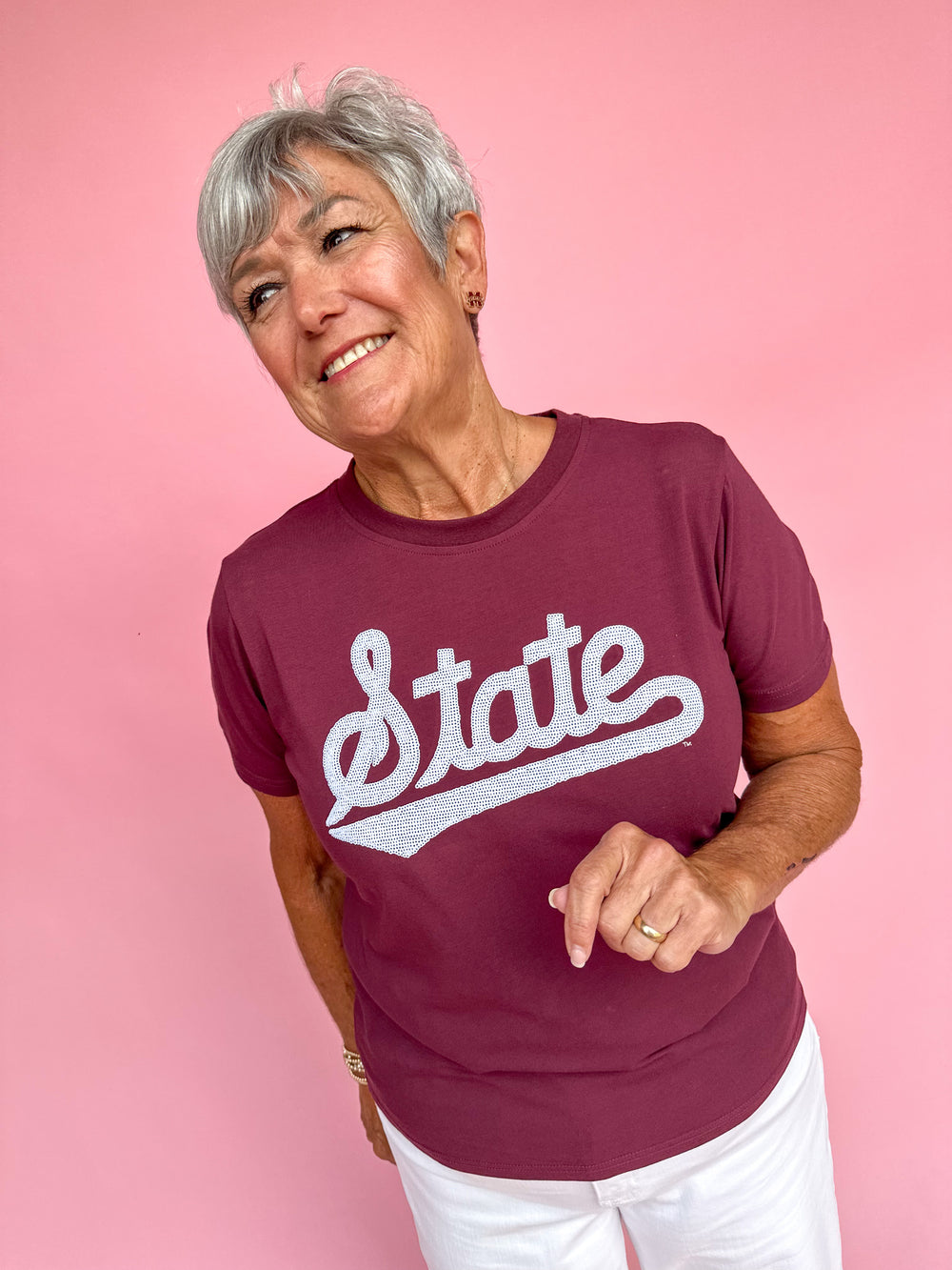 Stewart Simmons | Mississippi State Sequin Tee