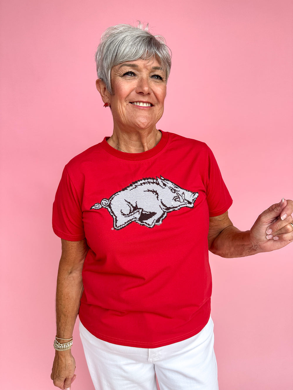 Stewart Simmons | Arkansas Sequin Tee