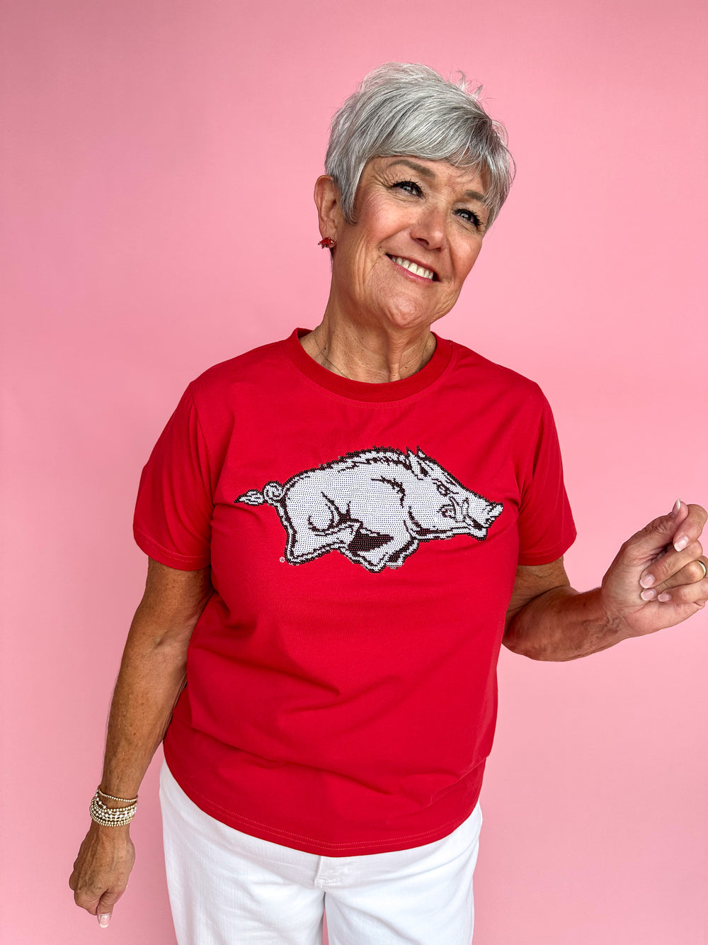 Stewart Simmons | Arkansas Sequin Tee